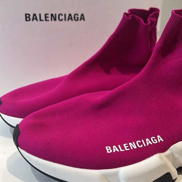 Balenciaga speed sneakers fuchsia pink size 38 new with box - Picture 2 of 6